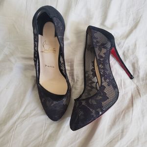 Christian Louboutin Dorissima black lace pumps sz 38